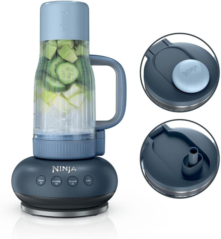 Ninja BlendBoss draagbare blender met afneembare reisbeker, 3 vooraf ingestelde automatische modi, ijs vermalen, 710 ml, vaatwasmachinebestendige onderdelen, Cyberspace