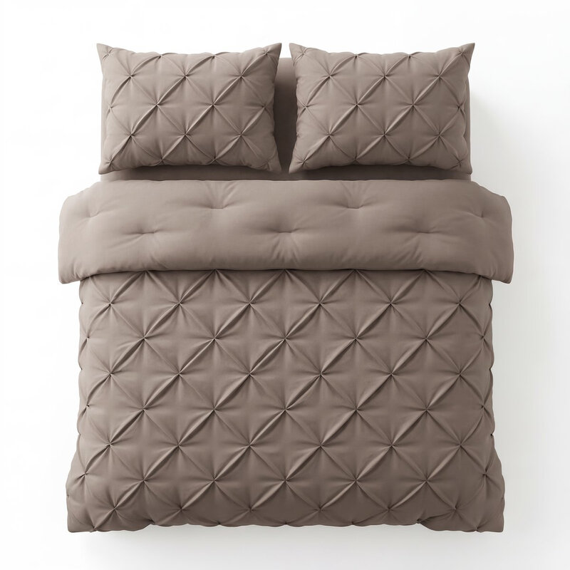 Sleeptime 2-in-1 Dekbed en Hoes Pintuck - Wasbaar Dekbed - 240 x 200 - Taupe