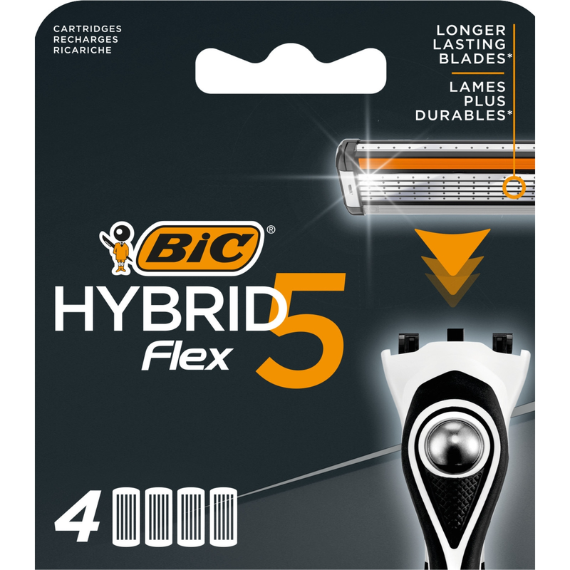Lames De Rasoir Pour Homme Flex 5 Hybrid Bic Le Paquet De 4 Lames De Rasoirs - vue 1