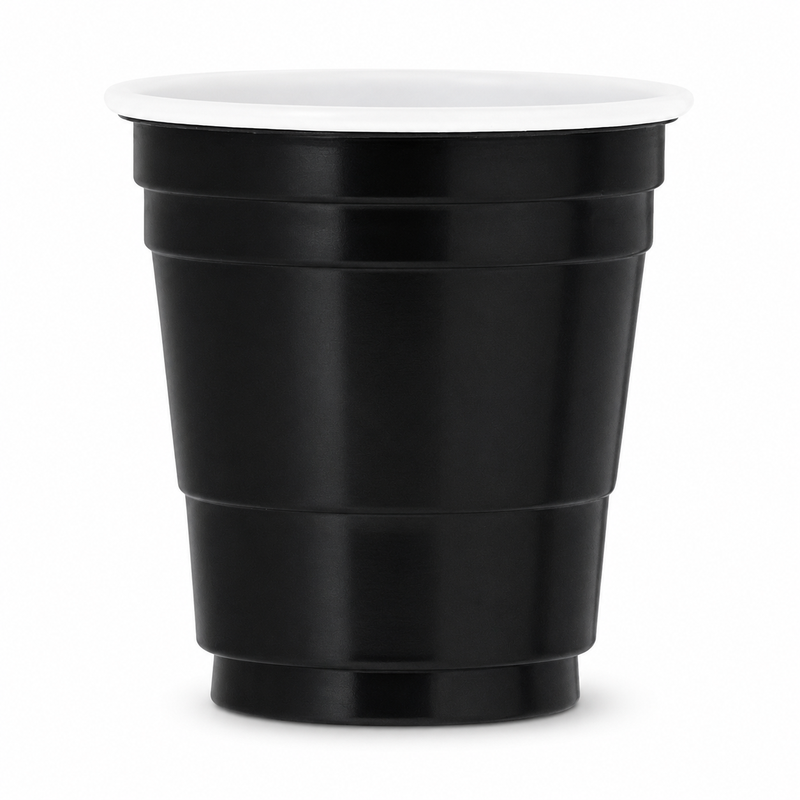 Black Plastic Shot Glasses, Pack of 20
