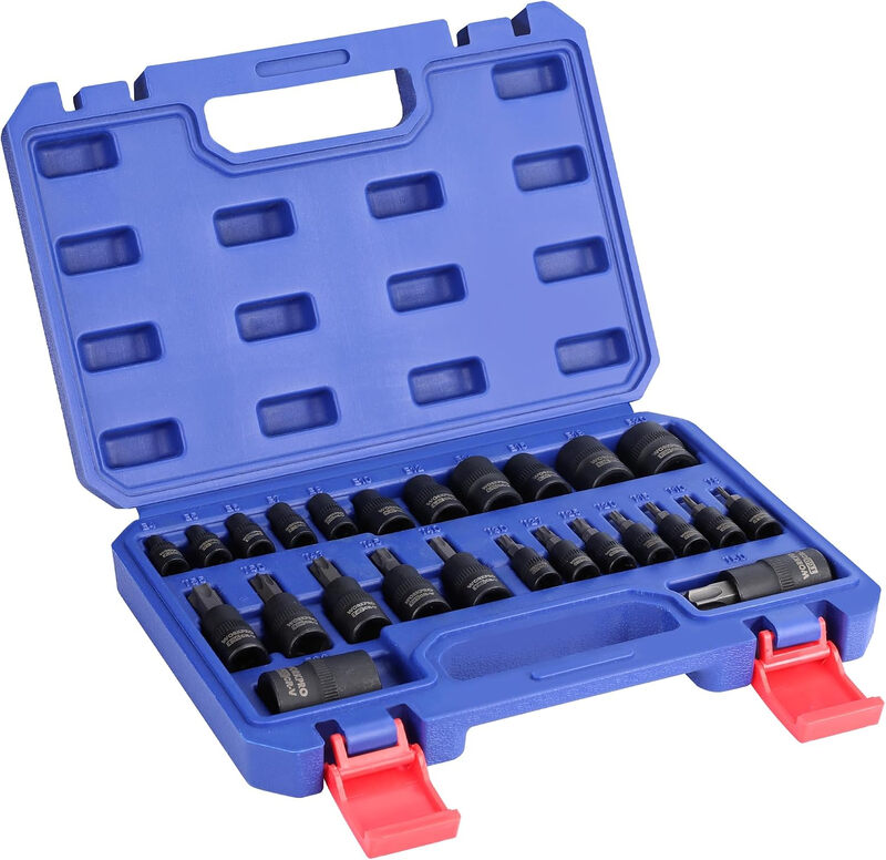 WORKPRO 13-teiliges Kurz-Druck-Stecknuss-Set (Neue Kunststoffbox)