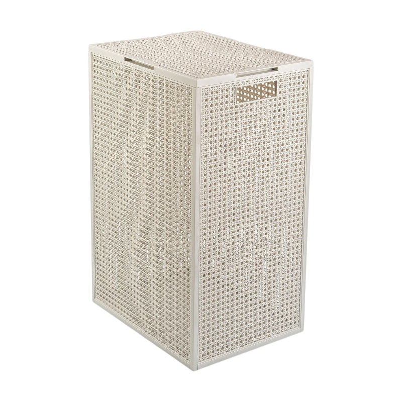 Curver Kaya wasmand met deksel - 60 liter - 38 x 29 x 58,5 cm - Wit - Premium opbergoplossing, duurzaam kunststof, moderne huisorganisatie