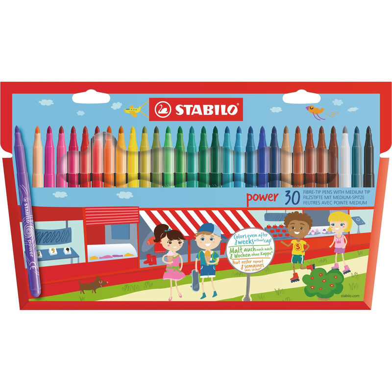 STABILO power - medium puntvast potlood - verpakking van 30 - assorti kleuren