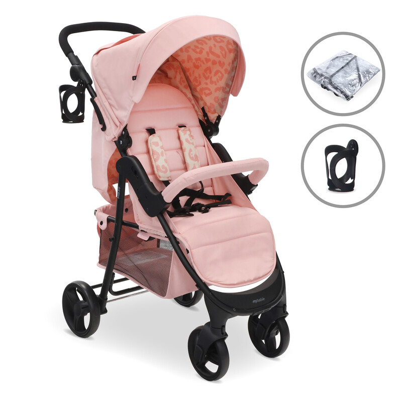 MB30 Plus Pushchair Pink Leopard