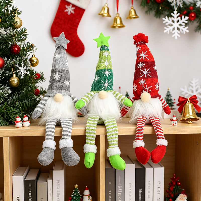 3Pcs 13in/33cm Christmas Gnome, Elf Christmas Accessories, Christmas Gnomes, Elf Santa Claus Plush, Christmas Decorations for Home, Christmas Decoration for Tree, Christmas Table Fireplace