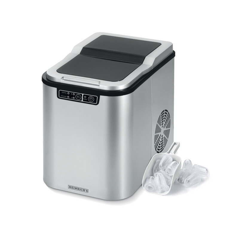 120 W Eiswürfelmaschine mit 2 verschiedenen Eiswürfelgrößen, 9 Min. für 9 Stück Eiswürfel, 12 kg Eiswürfelproduktion in 24 Stunden, Selbstreinigungsfunktion, 2,2 L Wassertank.