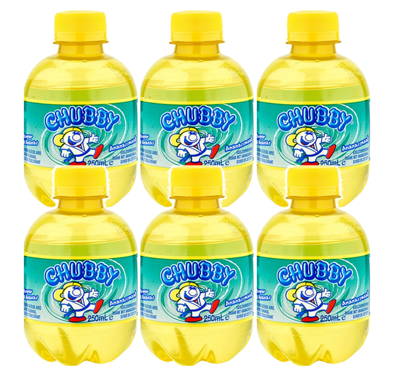 Chubby Chubby ananassmaak (PET) 250 ml x 6