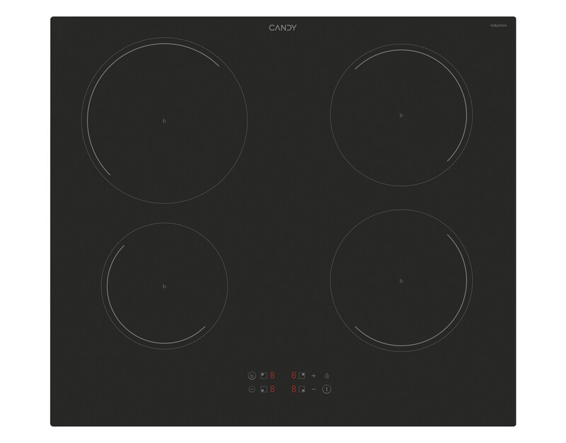 60 cm Induction Hob， Power Management， 4 x boosters， Black Glass