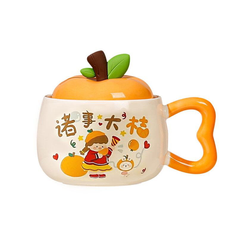 All things go well 400ml/13.5oz Chinese-style household simple and lovely ceramic cup