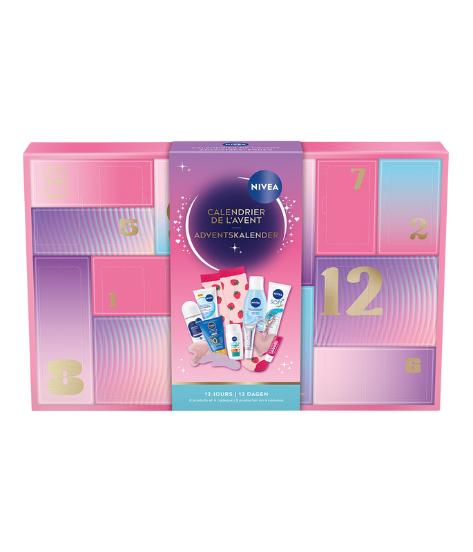 NIVEA Teen Adventskalender 2026 met 12 dagen aan persoonlijke verzorgingsproducten, een leuk cadeau voor de feestdagen.