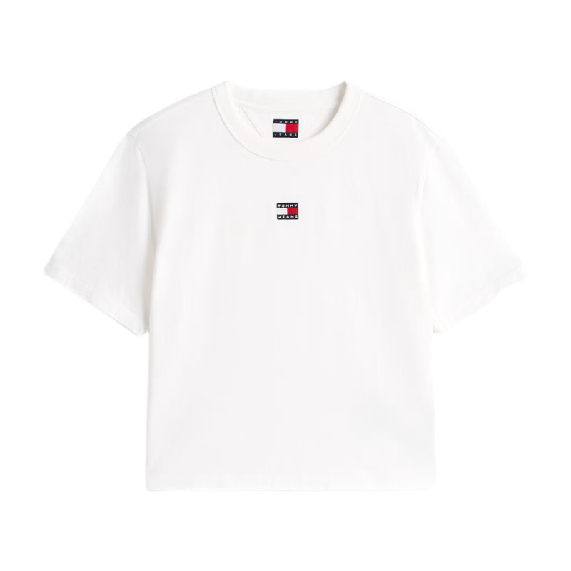 Tommy Hilfiger Tommy Badge Boxy Crew Neck T-Shirt - Ecru