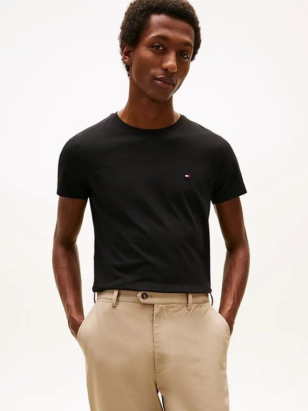 Tommy Hilfiger Core Stretch Slim Kraagloos T-shirt Heren XXL Zwart