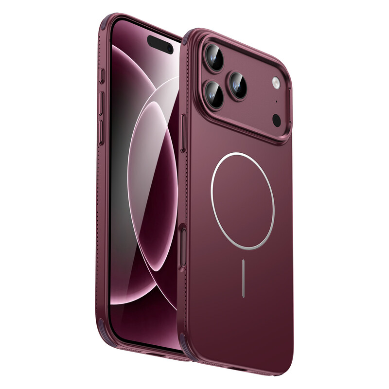 IM-CHEN iPhone 18 Pro Hülle, Kompatibel mit 17 Pro Edge Wärmeableitung, MagSafe Magnetring, Slim Version, Burgunderrot, 1 Stück