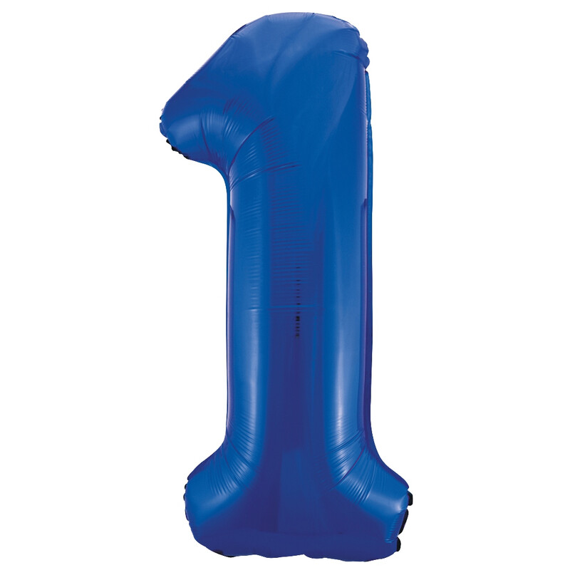 Unique Giant Number 1 Balloon, Blue, 86cm