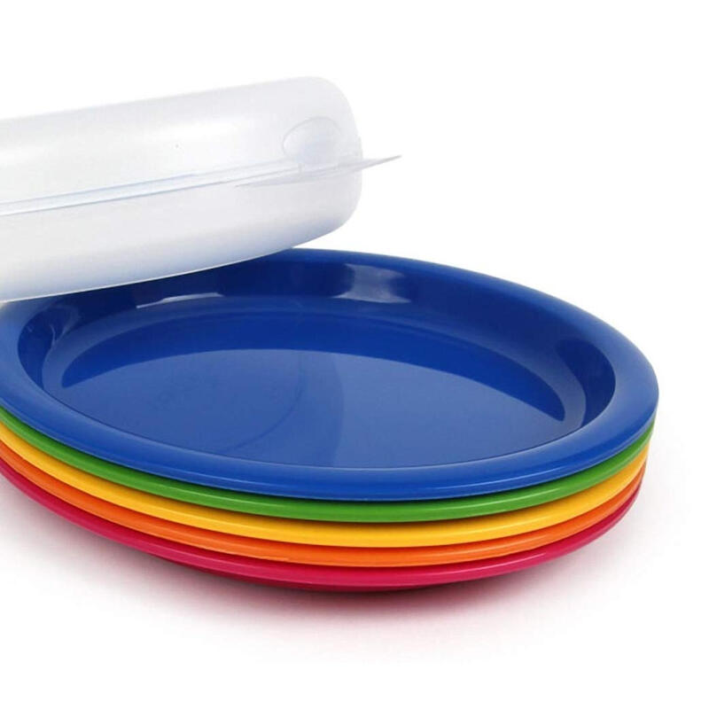 LocknLock Picknickteller-Set (5er-Pack), Mehrfarbig, BPA-freier Kunststoff/inklusive Aufbewahrungsbehälter/ stapelbar/ spülmaschinenfest/ geeignet für Picknicks/ Camping/ Reisen/ Outdoor