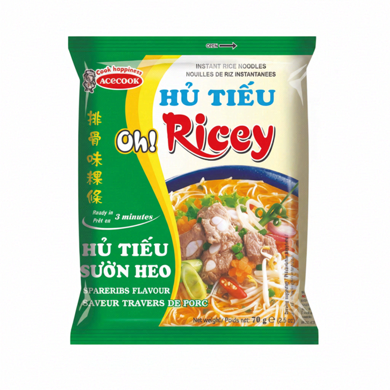 Acecook Instant Rijstnoedels Ribs Oh Ricey 70 g x 24 (Doos)