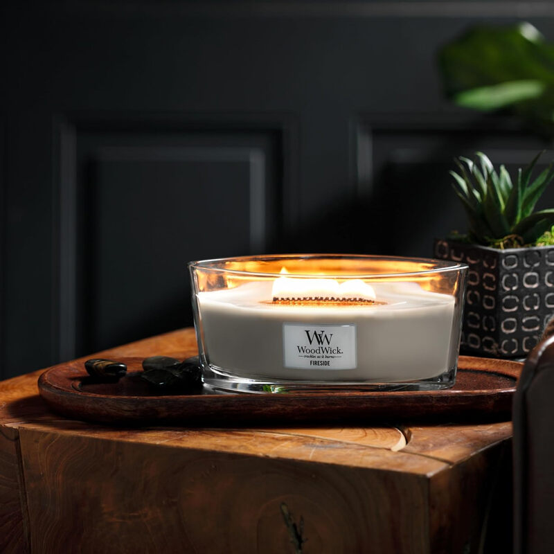 Woodwick Amber Wood Wick Candle Ellipse Fireside 453G