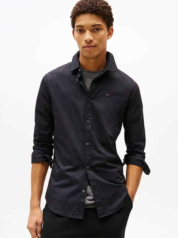 Tommy Hilfiger TJM original stretchshirt voor heren - TOMMY BLACK - XS