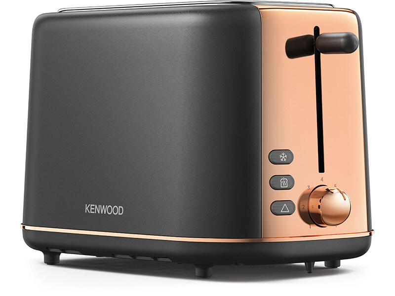 Abbey Lux 2 Slice Toaster, 800 W, Cord Storage, Dark Grey & Rose Gold - TCP05.C0DG
