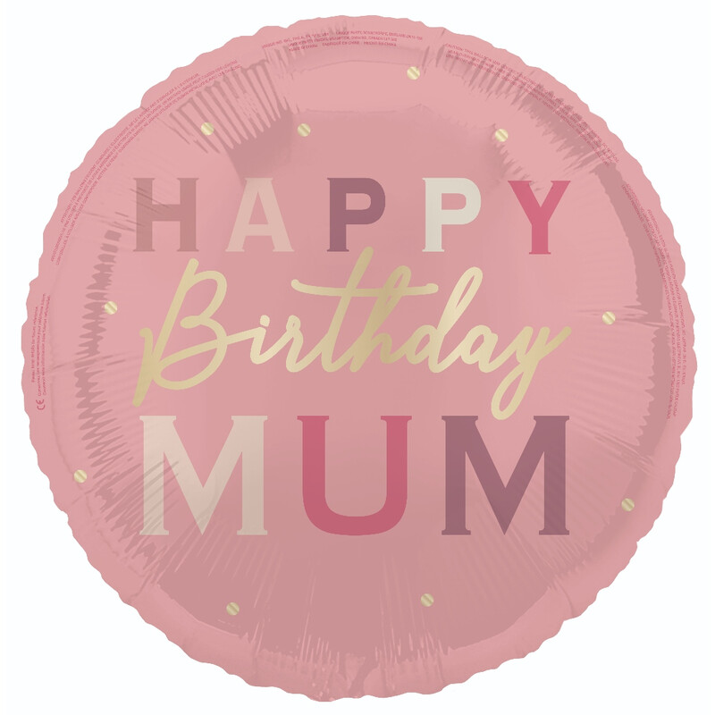 Unique Happy Birthday Mum Foil Balloon, 45cm
