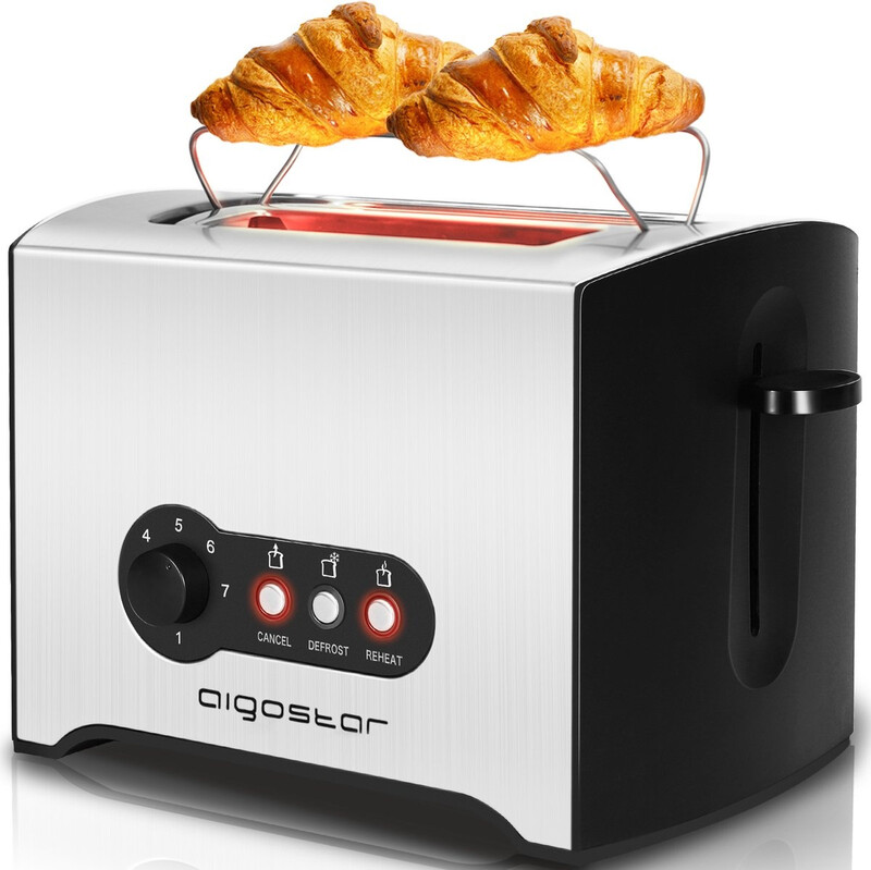 Aigostar broodrooster met 2 korte sleuven roestvrij staal 900 W VDE/Mini Sunshine