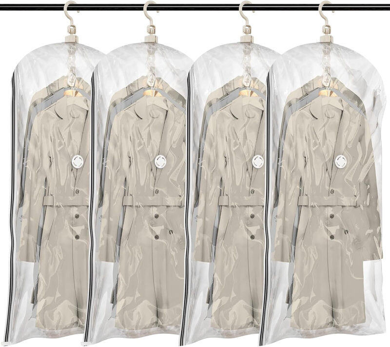 Hanging Vacuum Sealer Storage Space Saver Bags for Clothes, Suits, Coats or Jackets,