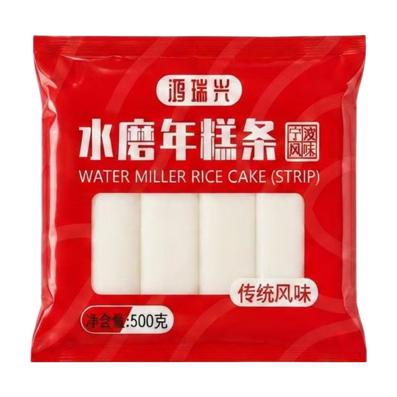 Hongrui Xing Water-Milled Rice Cake Strips 500g