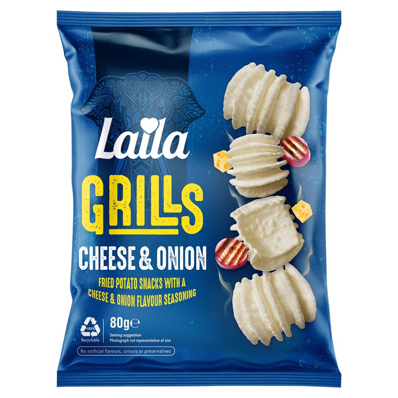 Laila Cheese & Onion Crispy Potato Grills 80G