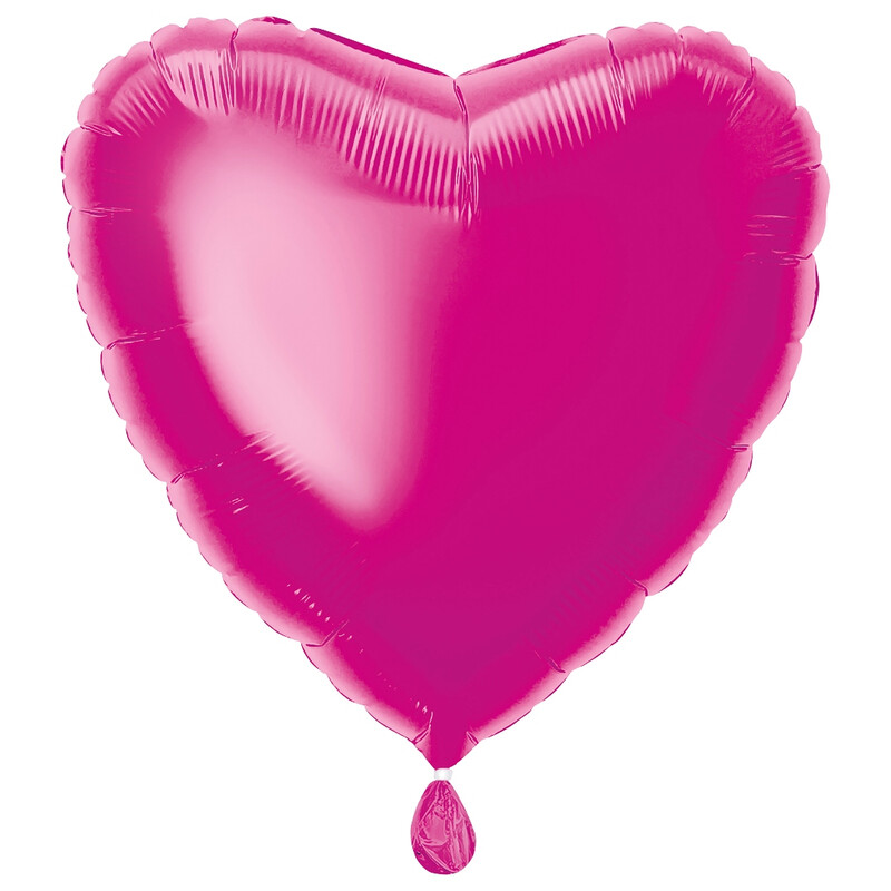 Unique Heart Foil Balloon, Hot Pink, 45cm