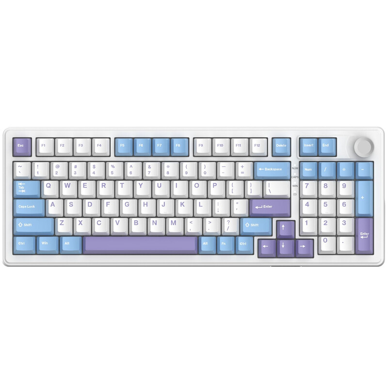 The G-LAB KEYZELITE400WB/US Gaming-Tastatur - Mechanisch - RGB - 96 % - Triple-Mode - Weißblau US