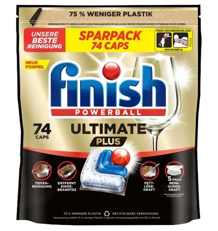Finish Ultimate Plus Fresh Spülmaschinen Caps, Sparpack, 74 Caps