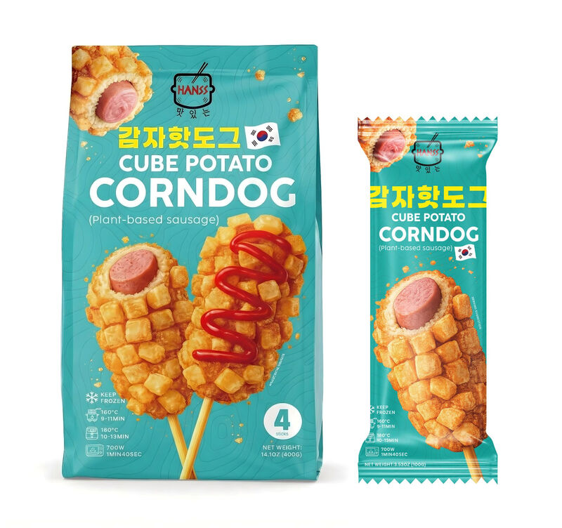 Hanss Koreanischer Corn Dog mit Kartoffelwürfeln (Pflanzliche Wurst) 4*100g