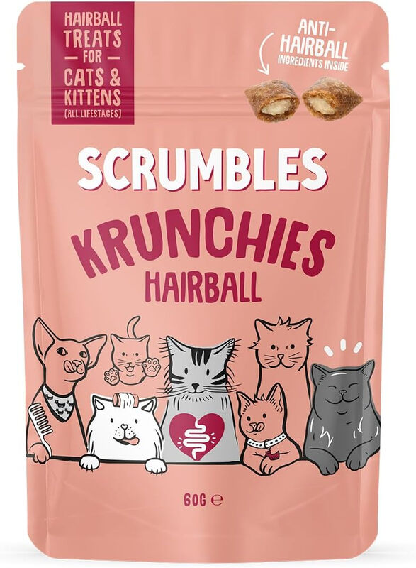Scrumbles Cat Treats Hairball Krunchies 60G