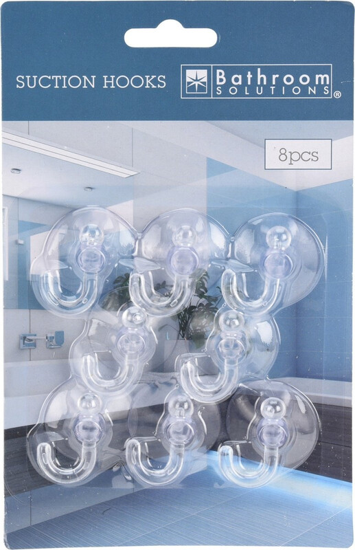 Bathroom Solution Zuignap Haak Set - Transparant, 8 stuks