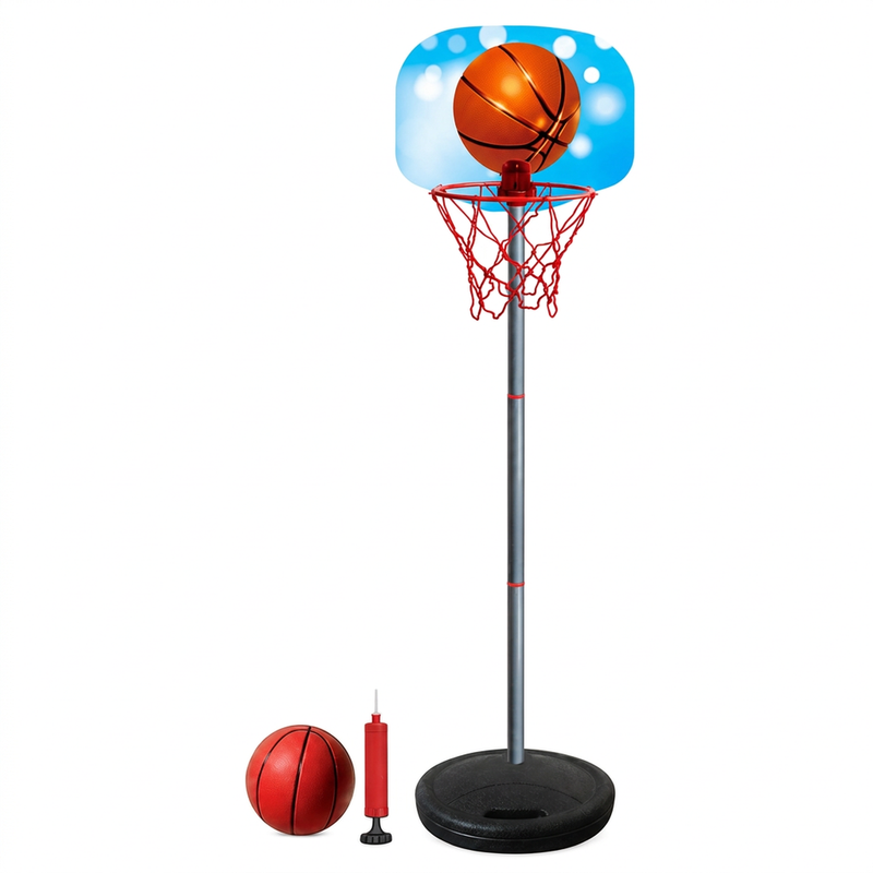 Kinder-Basketballkorb-Set höhenverstellbar mit freistehendem Standfuß 1 Set