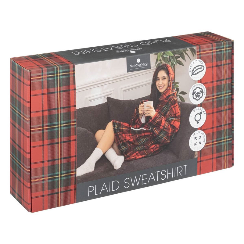 Atmosphera Hoodie-Decke Rot Tartan