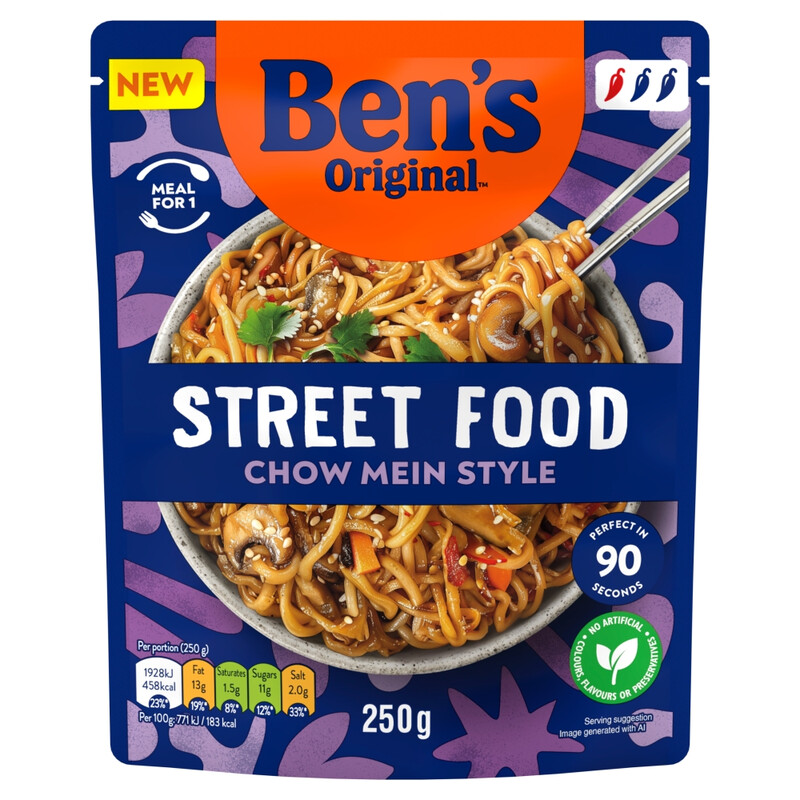 Ben's Original Street Food Chinese Chow Mein Noodles 250G