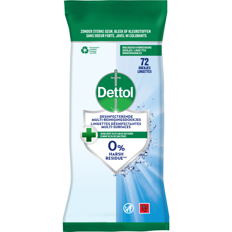 Dettol Antibacteriële Reinigingsdoekjes 72 stuks