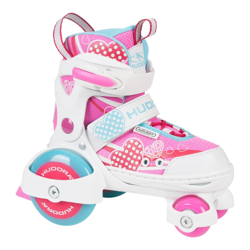HUDORA My First Quad Rollschuhe in verschiedenen Größen und Farben - hochwertige Rollschuhe für Kinder bis 20 kg - verstellbare Kinderrollschuhe - sichere Einsteiger-Rollschuhe mit großen Rädern