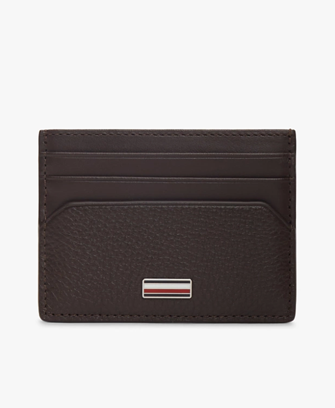 Tommy Hilfiger Accessories Leather Signature Plaque Bifold Wallet - Black