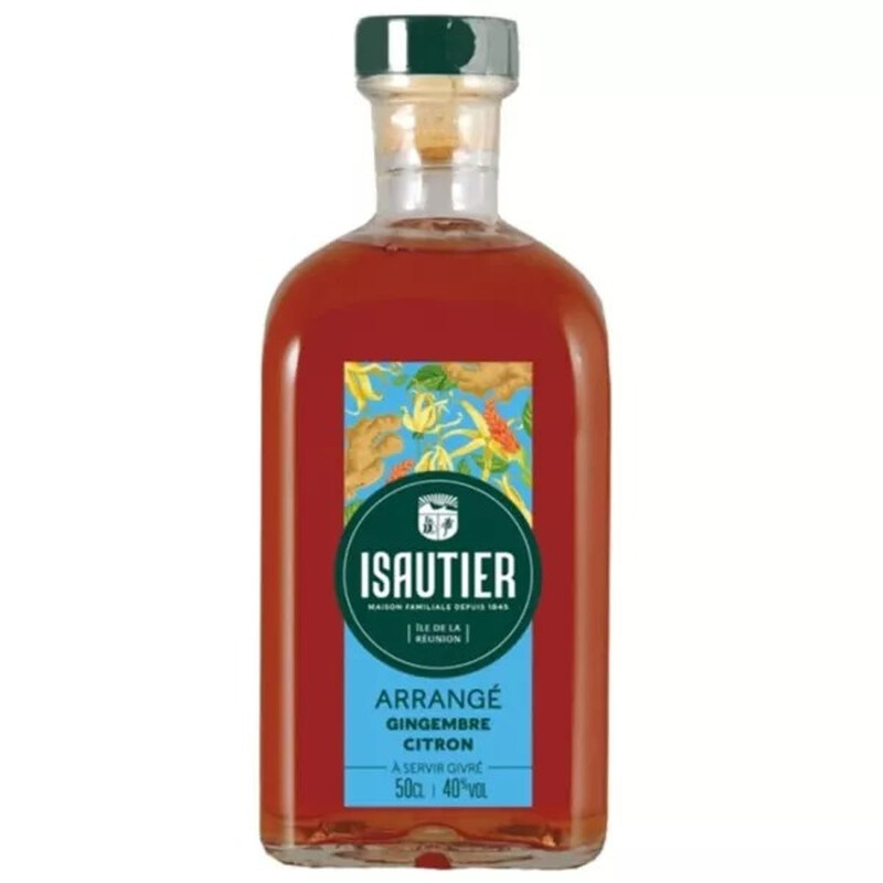 Liqueur À Base De Rhum Arrangé Gingembre Citron Isautier La Bouteille De 50cl