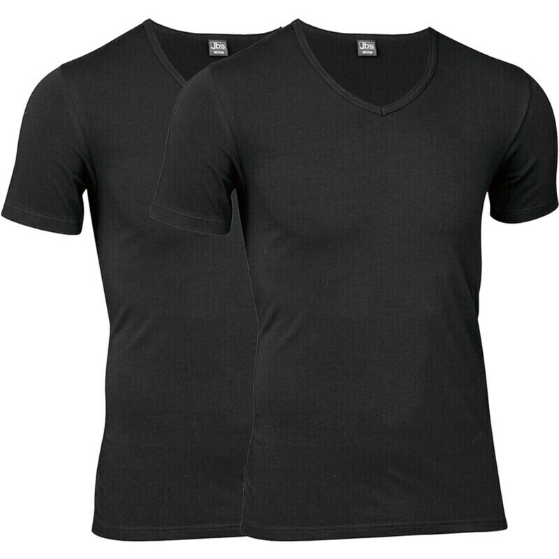 JBS 2er-Pack V-Ausschnitt T-Shirts GOTS Schwarz