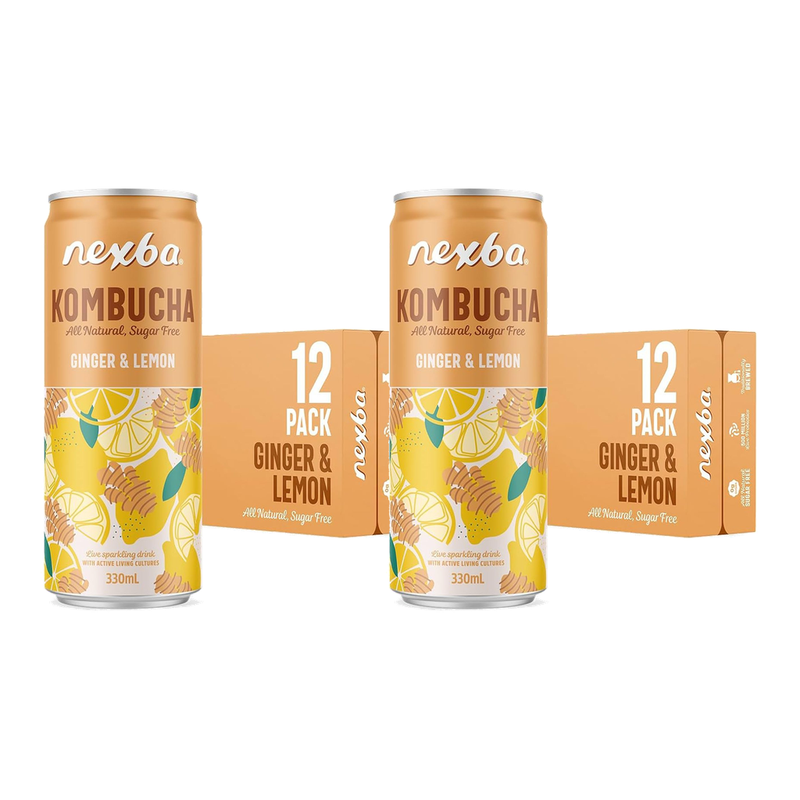 Nexba Gember Citroen Kombucha - 12 x 330 ml x2