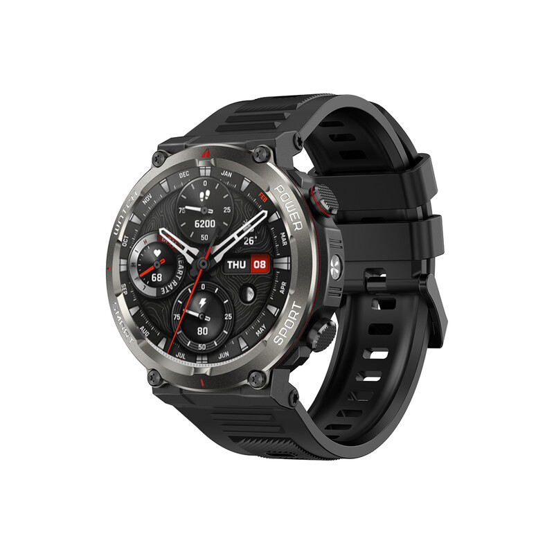Blackview W50 Pro Smartwatch mit 1,45-Zoll-Display, 100 Tagen Akkulaufzeit, Beleuchtung, Kompass, IP68-Zertifizierung (wasserdicht), Bluetooth-Anruffunktion, Herzfrequenzmessung und über 100 Sportmodi für Android/iOS