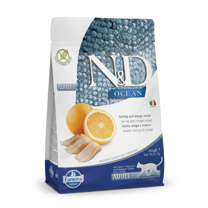 Farmina N&D Ocean Kattenvoer Haring met Sinaasappel 300 gr