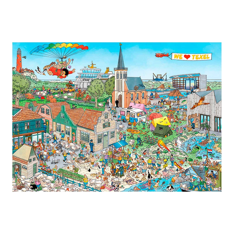 Jan Van Haasteren Eiland Retreat Puzzel - 1000 stuks, Multikleur