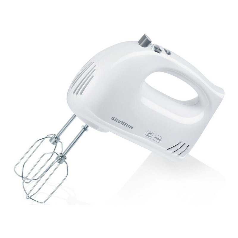 SEVERIN Handmixer ca. 300 W, 5 Geschwindigkeitsstufen, Turbo, 2 Schneebesen, 2 Knethaken, Energieeffizienzklasse B