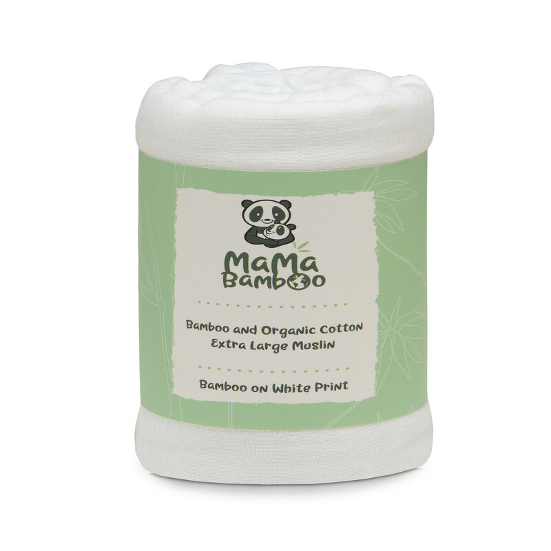 Muslin Bamboo Print XL White