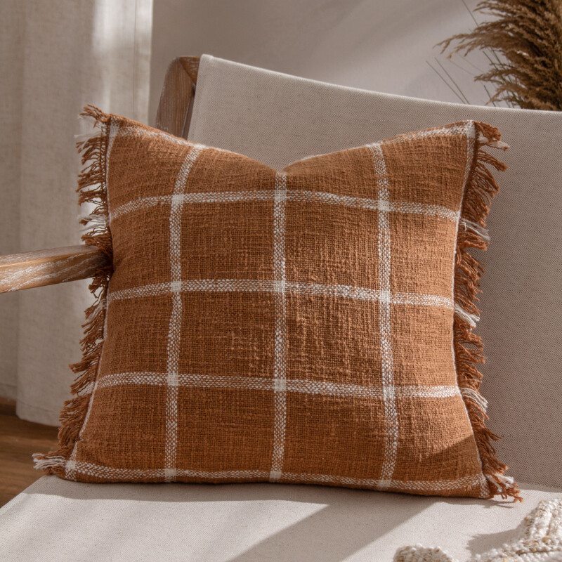 Cushion Beni Square Ginger/Natural 45x45cm