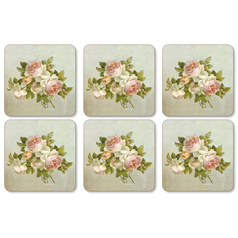 Antique Rose Set of 6 Coasters